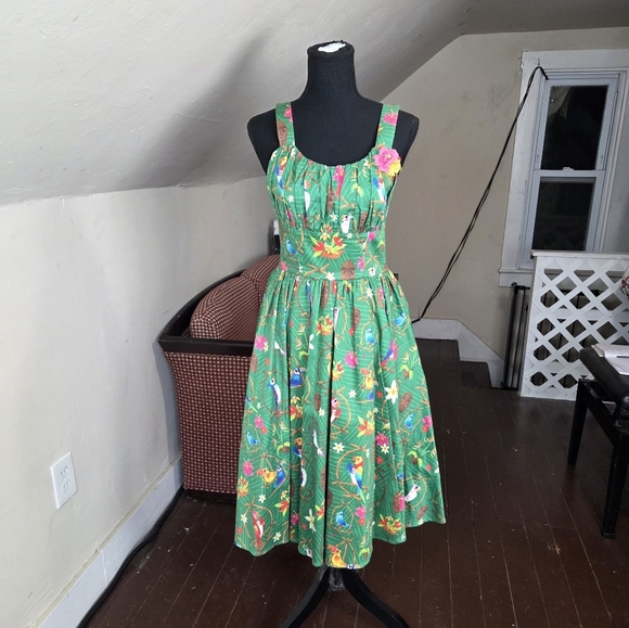 Disney Parks Authentic Original Size S Enchanted Tiki Room Sundress Tropical